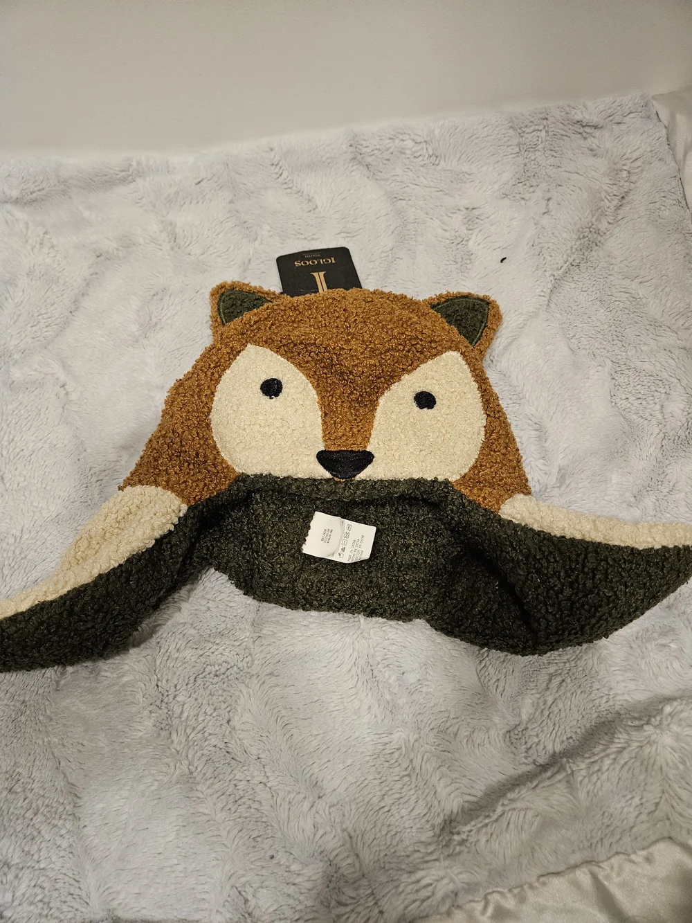 Kids Fox Sherpa Trapper Hat - Brown & Cream